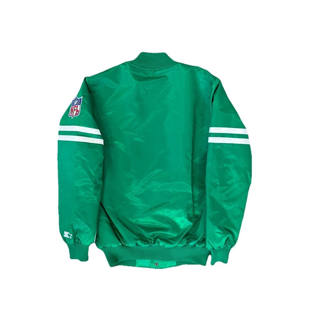 Size S - New York Jets Starter Satin Green Bomber Jacket💚 Brand New + 11 Pins! - Picture 7 of 9